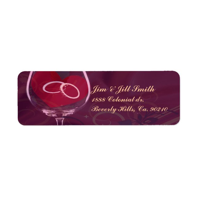 Etiqueta Anillos De Vino Boda (Frente)