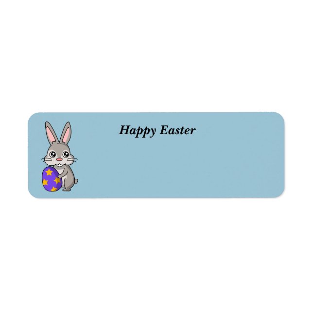 Etiqueta animada de conejo de Pascua (Frente)