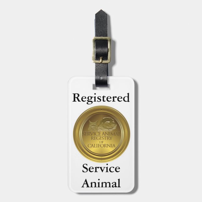 Etiqueta animal registradoa del servicio (tamaño (Frente Vertical)