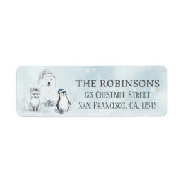 Etiqueta Animales de Bosque Invernal Personalizadas de Navi