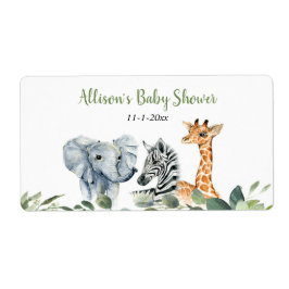 Etiqueta Animales de Safari botella de agua pequeña o champ