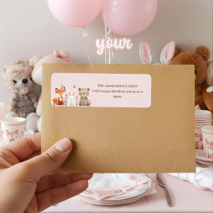 Etiqueta Animales de Woodland Pink