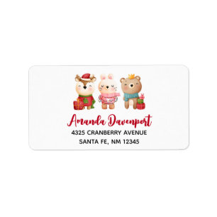 Etiqueta Animales navidades con atuendos festivos