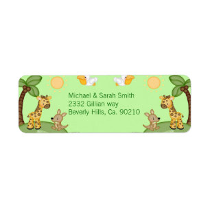 Etiqueta Animales Safari Cheetah Imprimir Baby Shower