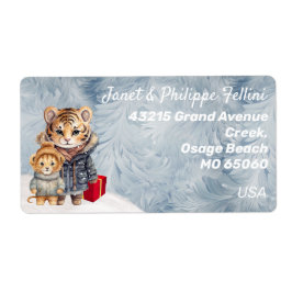 Etiqueta Animales salvajes helados personalizado festivo de