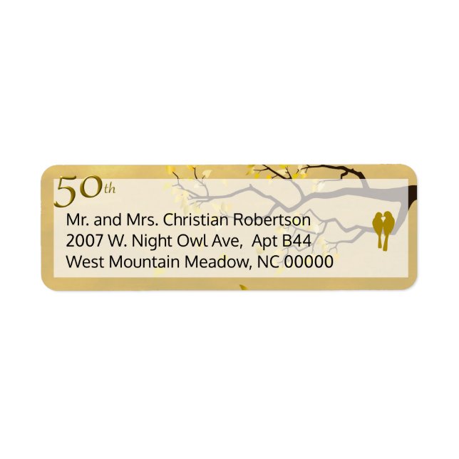 Etiqueta Aniversario de Oro Amantes (Frente)