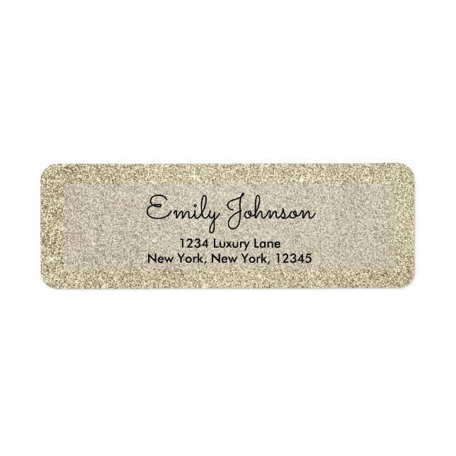 Etiqueta Aniversario de Oro Faux Purpurina Sparkle (Frente)