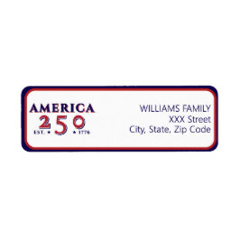 Etiqueta Aniversario patriótico América 250