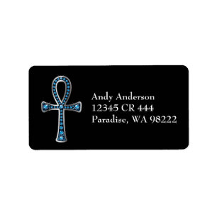 Etiqueta Ankh egipcio con Aquamarine