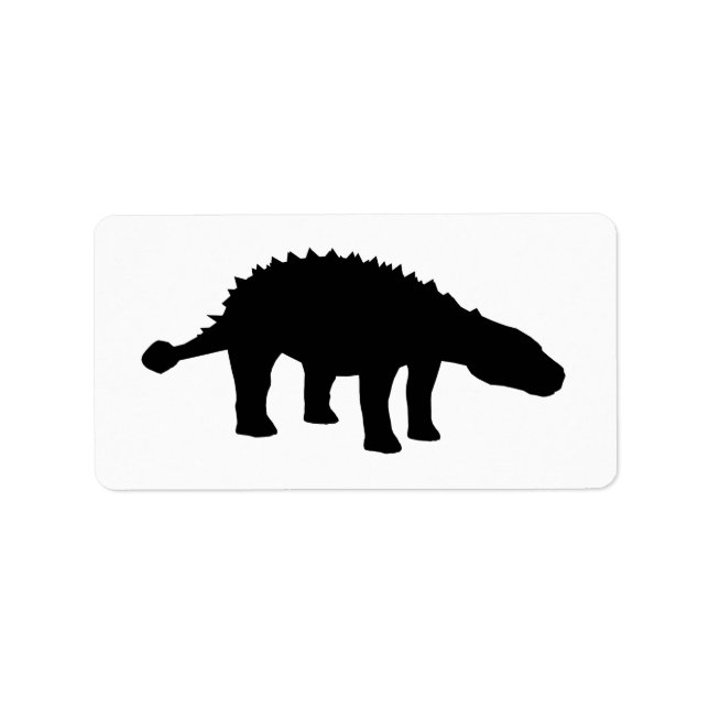 Etiqueta Ankylosauro Dino Dinosaur Silhouette (Frente)