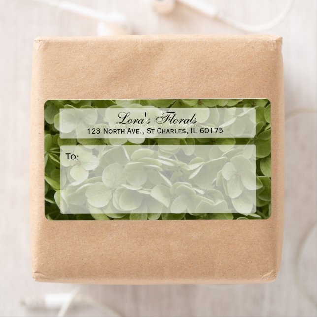 Etiqueta Annabelle Hydrangea Floral Shipping Label (In situ)