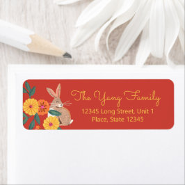 Etiqueta Año nuevo lunar del conejo