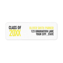 Año personalizado de graduación en negrita amarill