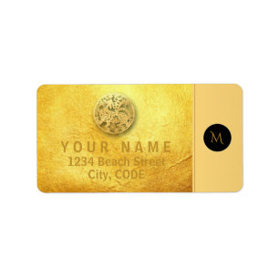 Etiqueta Año Tigre Chino 2022 Monograma elegante AL