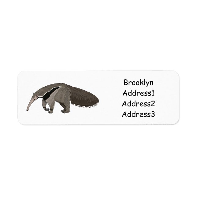 Etiqueta Anteater personalizado ilustracion (Frente)