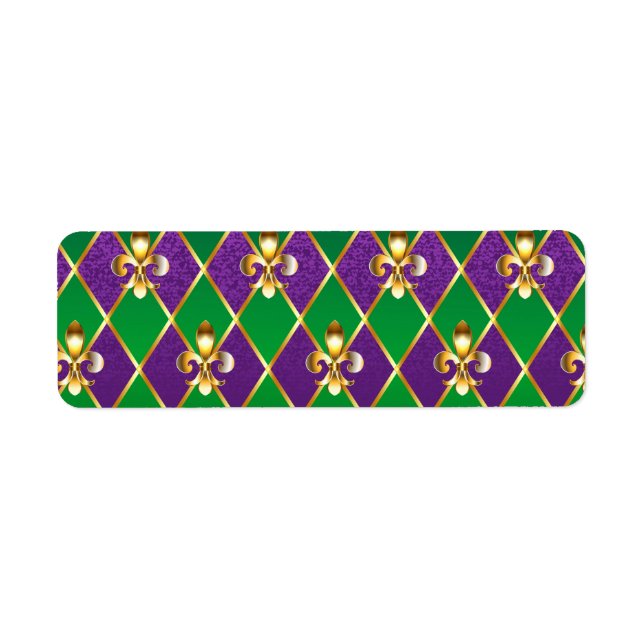 Etiqueta Antecedentes de joyas Mardi Gras (Frente)