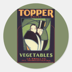Etiqueta Antigüa de Verduras Topper, Romance Art D