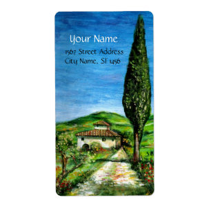 ETIQUETA ANTIGUA GRANJA EN TOSCANA