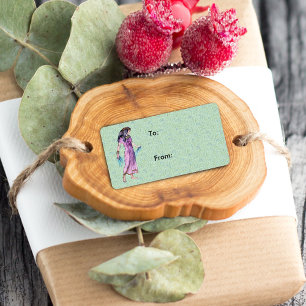 Etiqueta Antigua princesa de la dama egipcia en morado