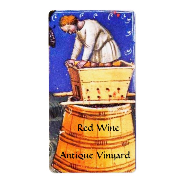 ETIQUETA ANTIGUO COSECHA DE VINEYARD DE GRIPE CON BARRILES  (Frente)