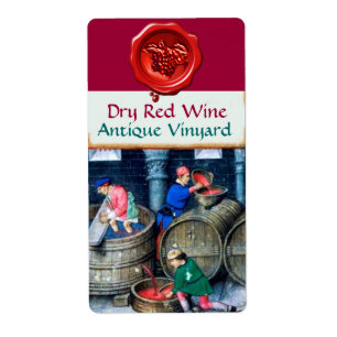 ETIQUETA ANTIGUO VINEYARD VINEYARD ROJO VINO BARRELS CERCA 
