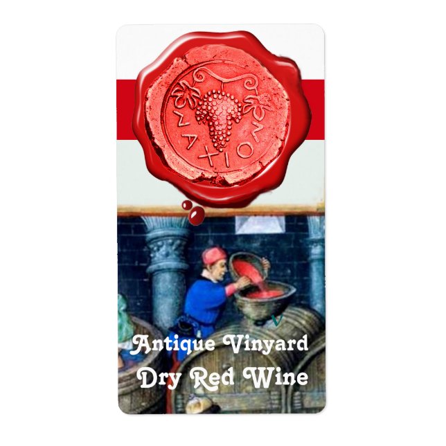 ETIQUETA ANTIGUO VINEYARD VINEYARD ROJO VINO BARRELS CERCA  (Frente)