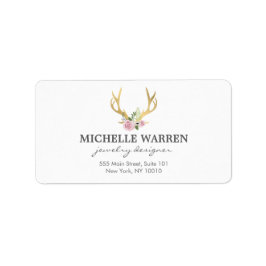 Etiqueta Antillas Bohemias de Oro con flores