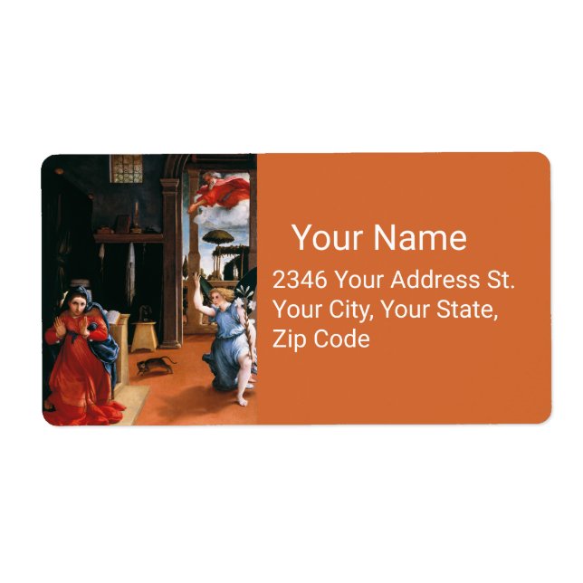 Etiqueta ANUNCIACIÓN RECANATI por Lorenzo Lotto (Frente)