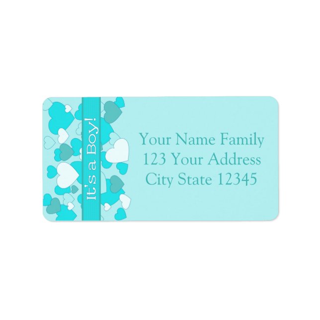 Etiqueta Anuncio de nacimiento de Baby Boy (Frente)