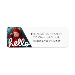 Etiqueta Anuncio de nacimiento moderno con retorno de foto