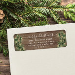 Etiqueta Any Text Christmas Lights & Wood Return Address<br><div class="desc">Add a stylish finishing touch to holiday card envelopes with elegant customized return address labels. All text on this template is simple to personalize to include any wording, such as Merry Christmas, Happy Holidays, Seasons Greetings, New Year Cheers etc. As an option, change script typography to family name, and use...</div>