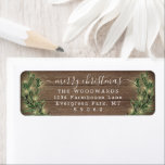 Etiqueta Any Text Christmas Lights & Wood Return Address<br><div class="desc">Add a stylish finishing touch to holiday card envelopes with elegant customized return address labels. All text on this template is simple to personalize to include any wording, such as Merry Christmas, Happy Holidays, Seasons Greetings, New Year Cheers etc. As an option, change script typography to family name, and use...</div>