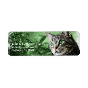 Etiqueta APAL - Gato de Tabby de plata del navidad
