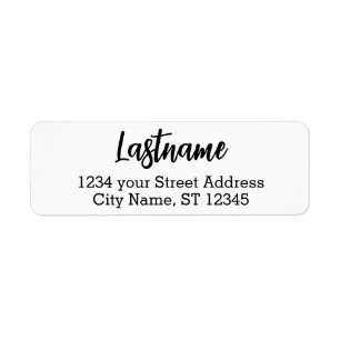 Etiqueta Apellido - Blessing Script font - Return Address