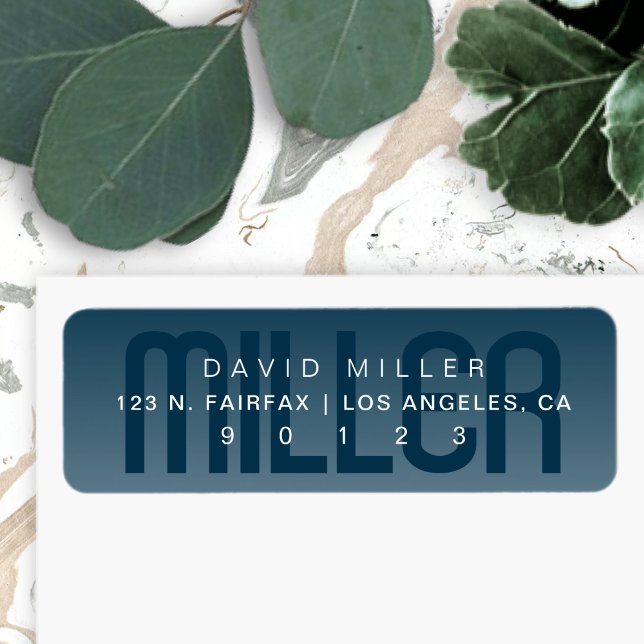 Etiqueta Apellido Moderno Sutil Muy Oscuro Gradiente Azul (Subido por el creador)