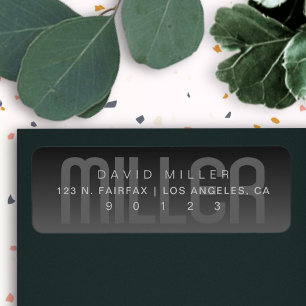 Etiqueta Apellido Moderno Sutil Muy Oscuro Gradiente Gris