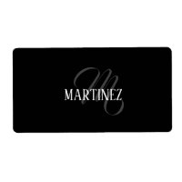Apellido personalizado elegante negro | Nombre