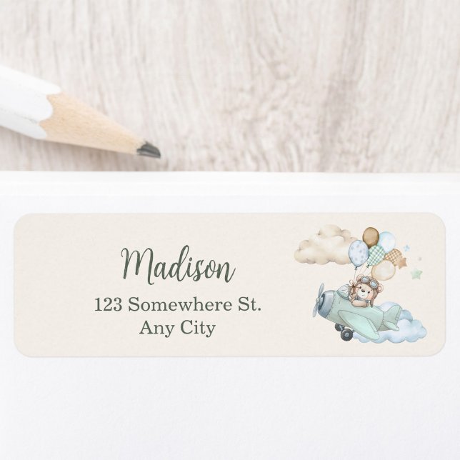 Etiqueta Apenas Podemos Esperar Dirección de Regreso para F (We Can Bearly Wait Baby Shower Return Address Label)