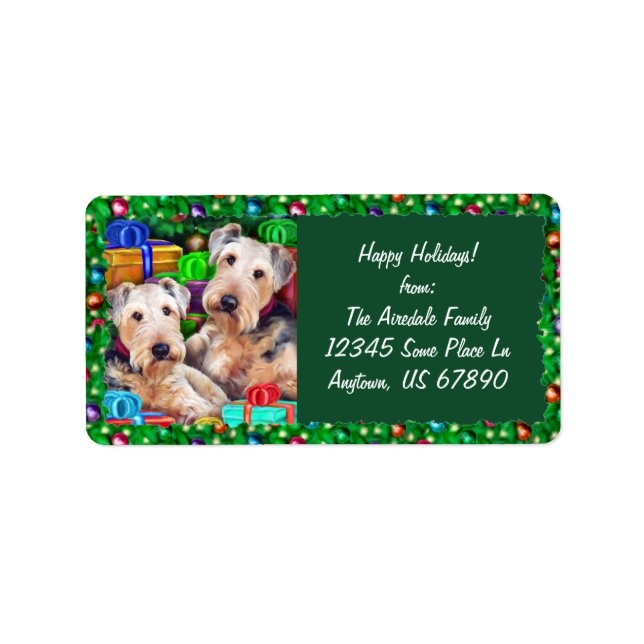 Etiqueta Apertura de Navidades de Airedale (Frente)