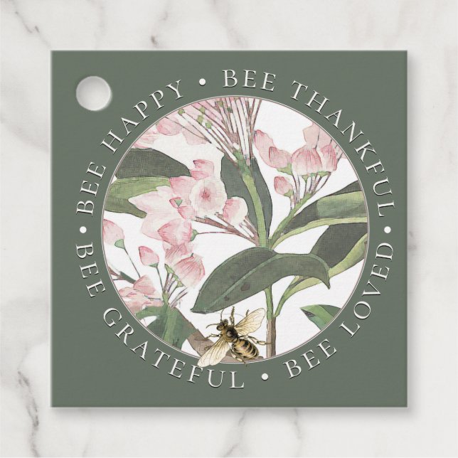 Etiqueta Apiaria Inspiradora Agradecida de Bee Hap (Anverso)