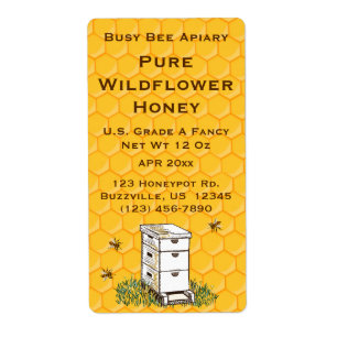Etiqueta Apio personalizado de Beehive y Honeycomb #3