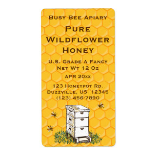 Etiqueta Apio personalizado de Beehive y Honeycomb #3