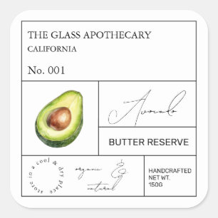 Etiqueta apoteórica de aguacate