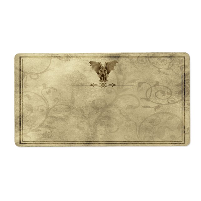 Etiqueta apoteórica de estilo de gargoyle (Frente)