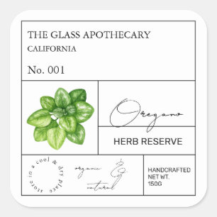 Etiqueta apothecar de Oregano