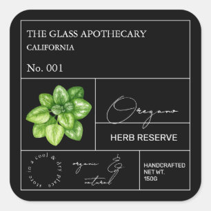 Etiqueta apothecar de Oregano