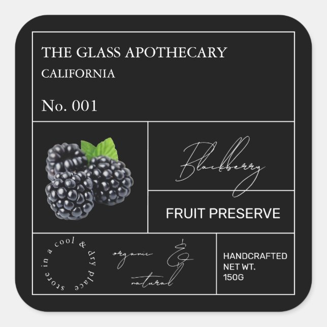 Etiqueta Apothecary Blackberry (Anverso)
