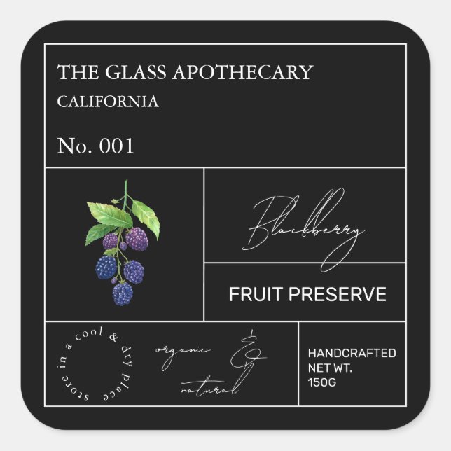 Etiqueta Apothecary Blackberry (Anverso)