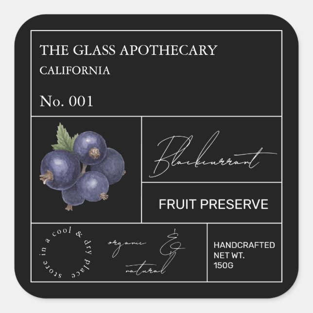 Etiqueta apothecary Blackcurrant (Anverso)