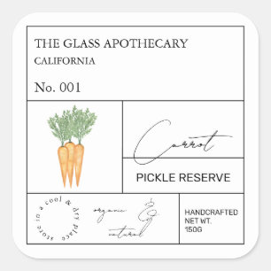 Etiqueta apothecary Carrot